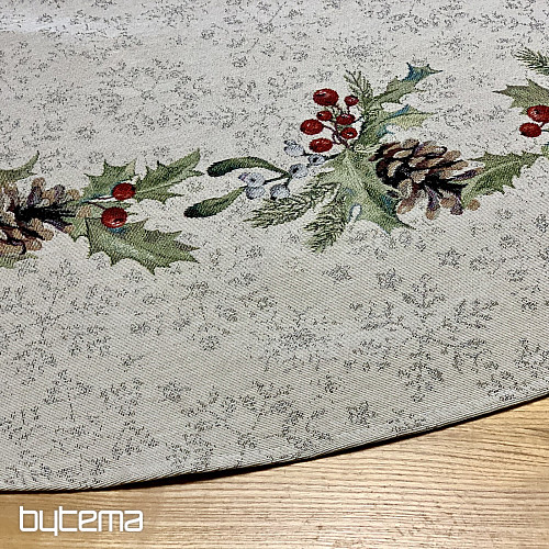 Vianočný gobelínový obrus okrúhly ŠIŠKA a IMELI