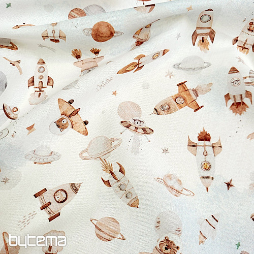 Bavlnená látka VESMÍR FUZBUZ