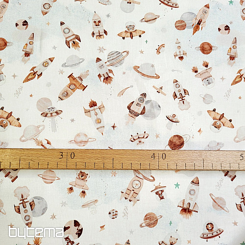 Bavlnená látka VESMÍR FUZBUZ