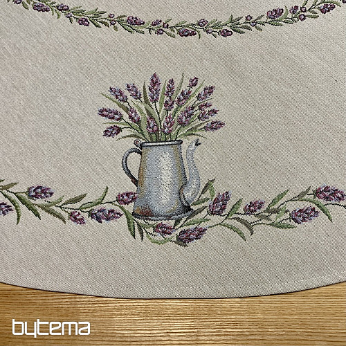 Gobelínový obrus okrúhly LEVANDUĽA