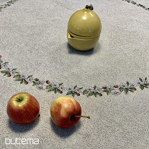 Gobelínový obrus okrúhly KOHÚT PRI PLOTE