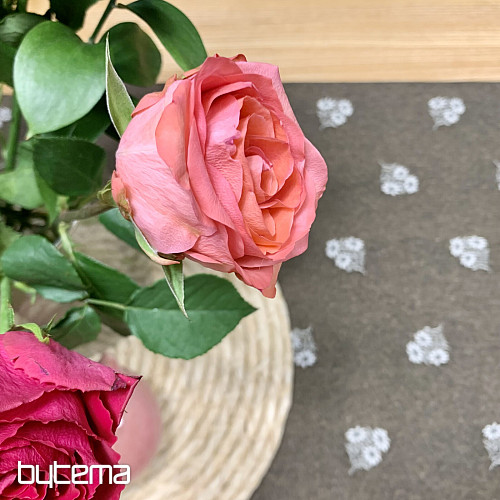 Žakárový šál ALPSKEJ KVETY HNEDÝ