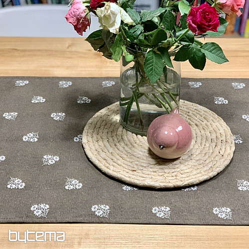 Žakárový šál ALPSKEJ KVETY HNEDÝ