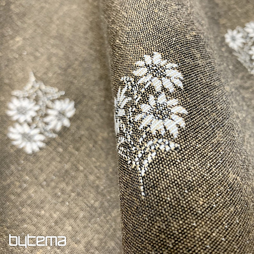 Žakárový šál ALPSKEJ KVETY HNEDÝ