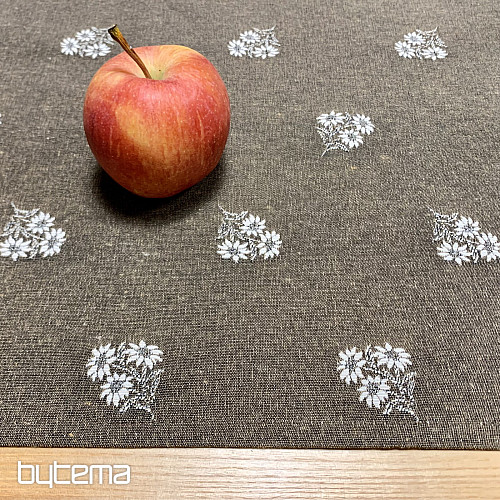 Žakárový šál ALPSKEJ KVETY HNEDÝ