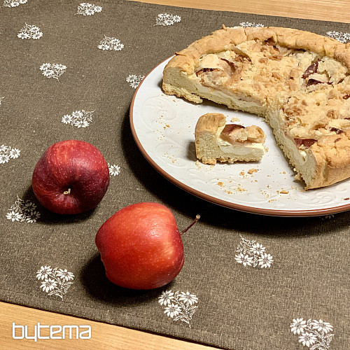 Žakárový šál ALPSKEJ KVETY HNEDÝ