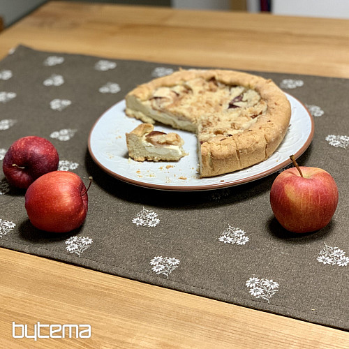 Žakárový šál ALPSKEJ KVETY HNEDÝ