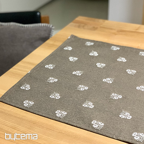 Žakárový šál ALPSKEJ KVETY HNEDÝ