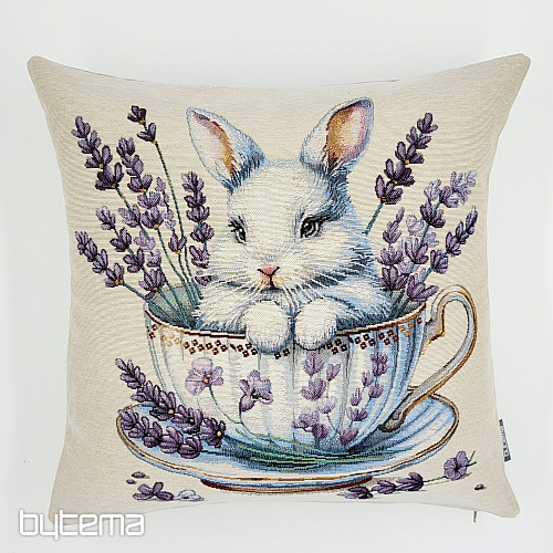 Gobelínový obliečka na vankúš ZAJAC V PORCELÁNE