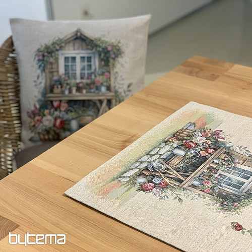 Gobelínový obliečka na vankúš ZÁHRADNÝ DOMČEK