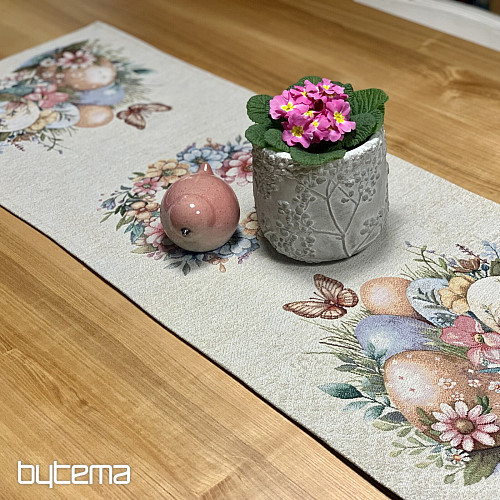 Veľkonočný obrus a šál VAJCIA V TRÁVE