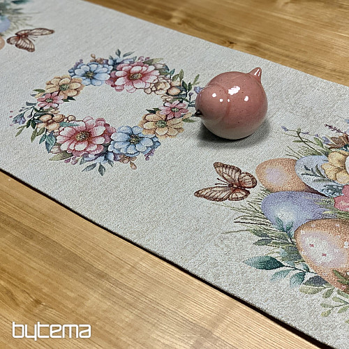 Veľkonočný obrus a šál VAJCIA V TRÁVE