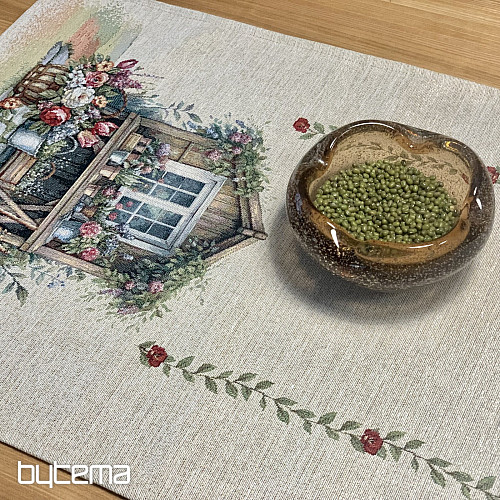 Gobelínový obrus a šál ZÁHRADNÝ DOMČEK