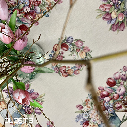 Gobelínový obrus a šál JARNÁ KYTICA