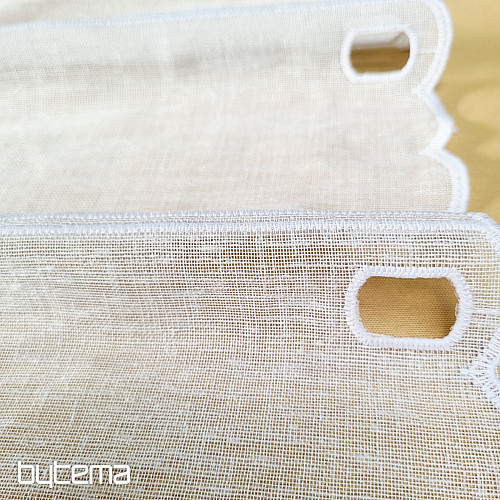 Vitrážová záclona SRDIEČKO BIELÉ