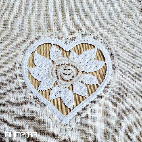 Vitrážová záclona SRDIEČKO BÉŽOVÉ