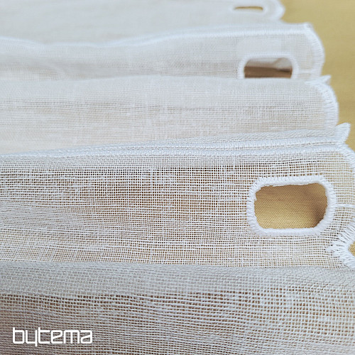 Vitrážová záclona SRDIEČKO BÉŽOVÉ