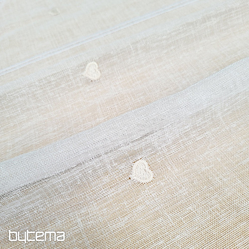 Vitrážová záclona SRDIEČKO BÉŽOVÉ