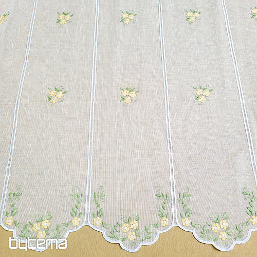 Vitrážová záclona KVETY ŽLTÉ