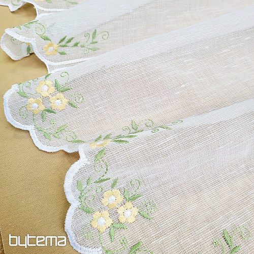 Vitrážová záclona KVETY ŽLTÉ