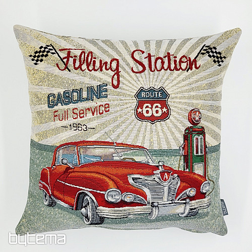 Gobelínový obliečka na vankúš FILLING STATION ROUTE 66