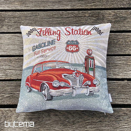 Gobelínový obliečka na vankúš FILLING STATION ROUTE 66
