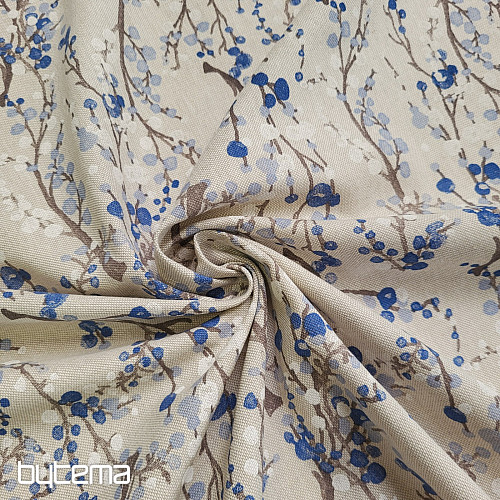 Dekoračná látka STROM BUBBLES MODRÝ