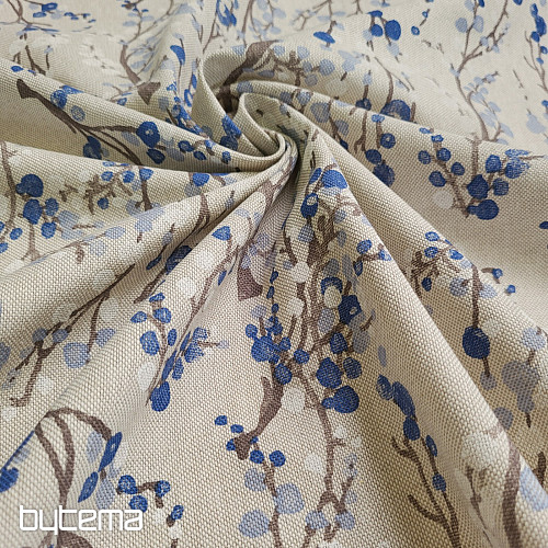 Dekoračná látka STROM BUBBLES MODRÝ