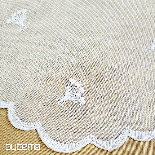 Vitrážová záclona TULIPÁNY MINI BIELE