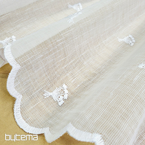 Vitrážová záclona TULIPÁNY MINI BIELE