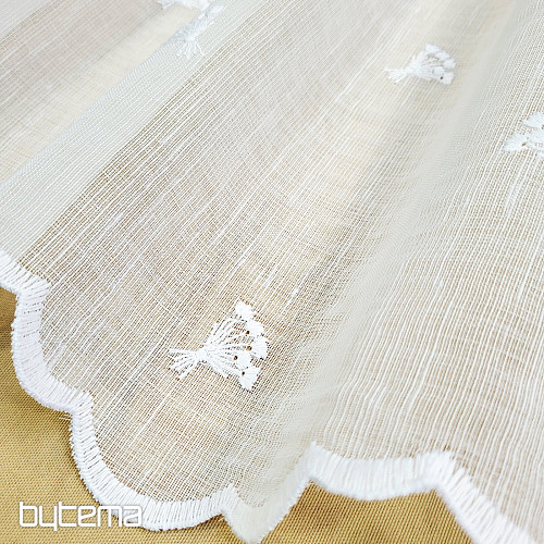 Vitrážová záclona TULIPÁNY MINI BIELE