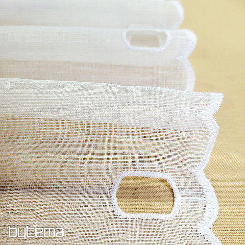 Vitrážová záclona TULIPÁNY MINI BIELE