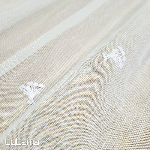 Vitrážová záclona TULIPÁNY MINI BIELE