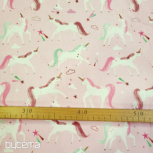 Bavlnená látka JEDNOROŽCI FAREBNÉ