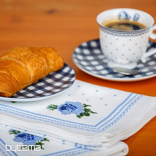 Utěrky od BABIČKY Ružičky modré