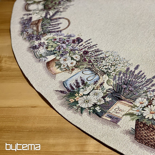 Gobelínový obrus okrúhly KRÁSA V KOŠÍKU