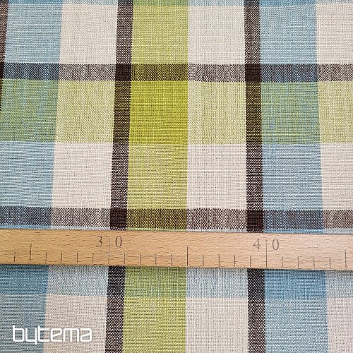 Dekoračná látka ATILA MODRO ZELENÁ