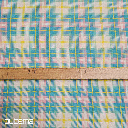 Dekoračná látka DEMER ZELENO RUŽOVÝ