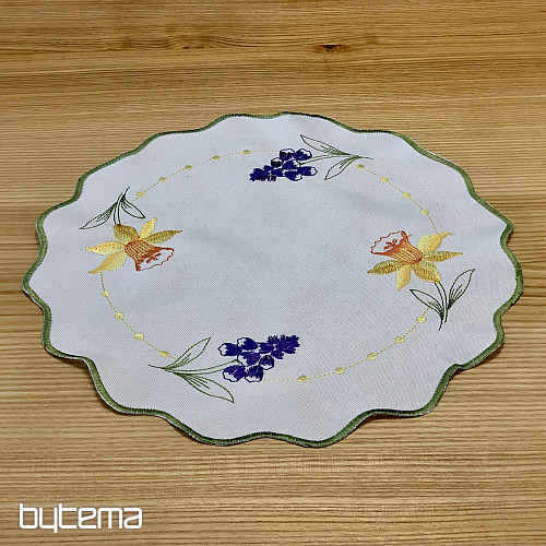 Vyšívaný obrus a šál NARCISY A SNEŽENKY