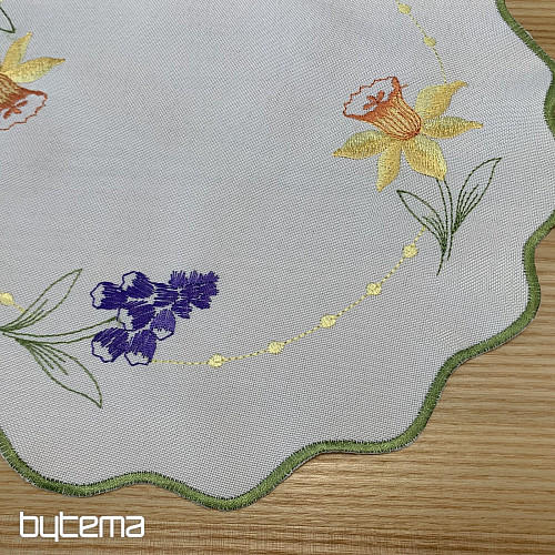 Vyšívaný obrus a šál NARCISY A SNEŽENKY