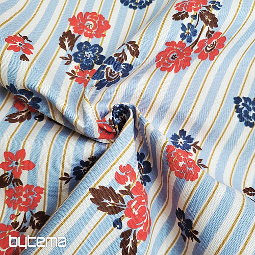 Bavlnená látka MODRÝ PRUH RIMCHA