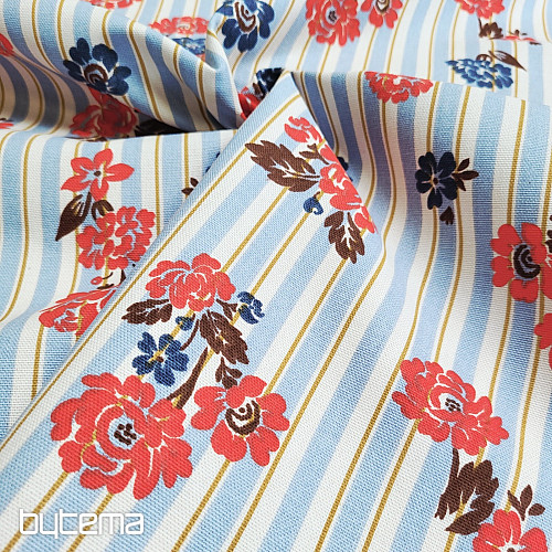 Bavlnená látka MODRÝ PRUH RIMCHA