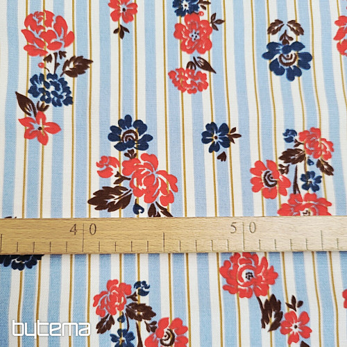 Bavlnená látka MODRÝ PRUH RIMCHA