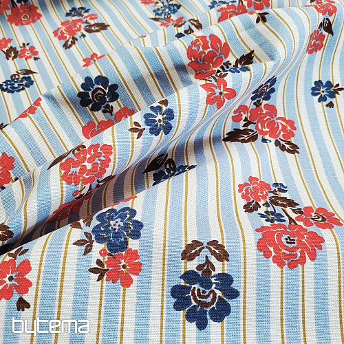 Bavlnená látka MODRÝ PRUH RIMCHA