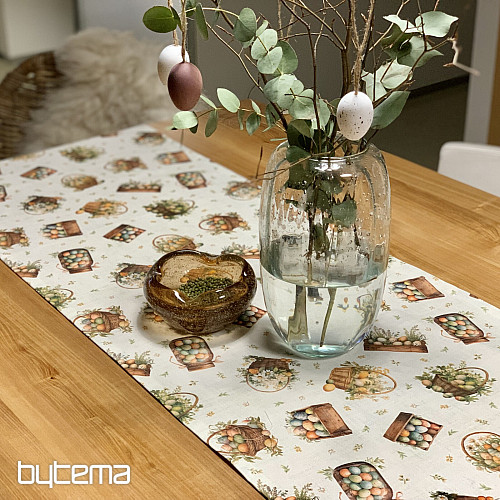 Veľkonočný obrus a šál FAREBNÉ VAJÍČKA