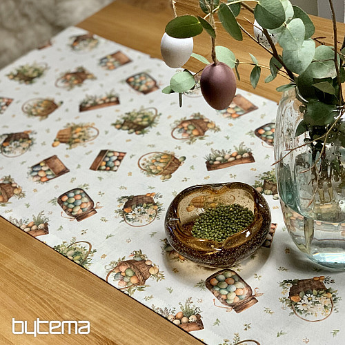 Veľkonočný obrus a šál FAREBNÉ VAJÍČKA