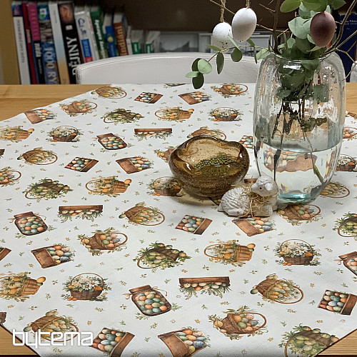 Veľkonočný obrus a šál FAREBNÉ VAJÍČKA