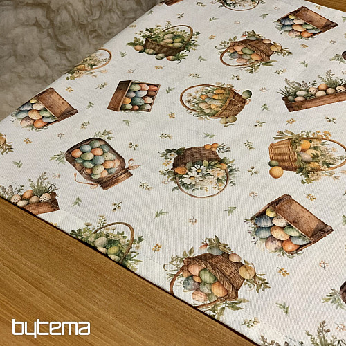 Veľkonočný obrus a šál FAREBNÉ VAJÍČKA