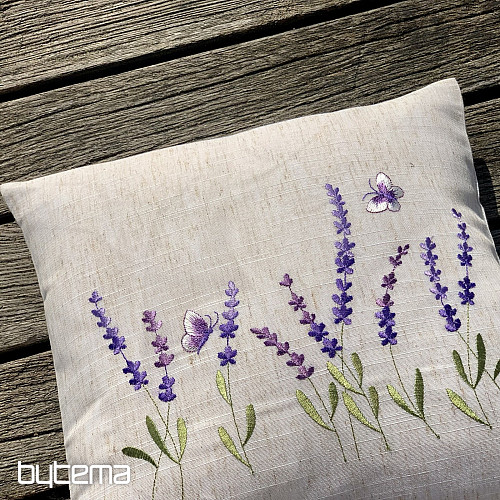 Vyšívaná obliečka na vankúš LEVANDUĽA