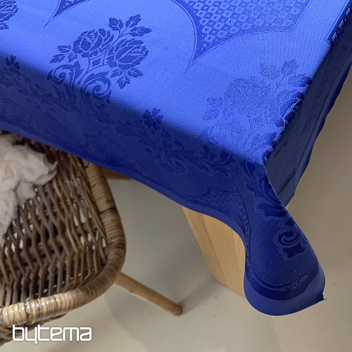 Obrus DAMAŠEK tm. modrý 130 x 230